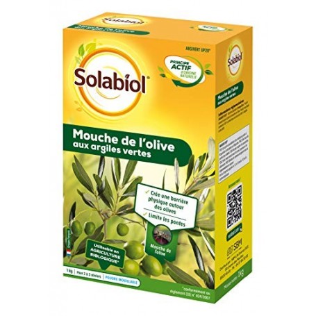 Solabiol SOMOUCH01N Mouche De L'olive Aux Argiles Vertes 1 Kg,