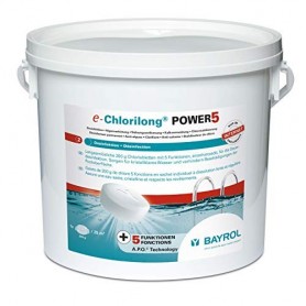 BAYROL E.CHLORILONG POWER 5 - GALETS DE CHLORE À DISSOLUTION LENTE - 1 OU 5 KG